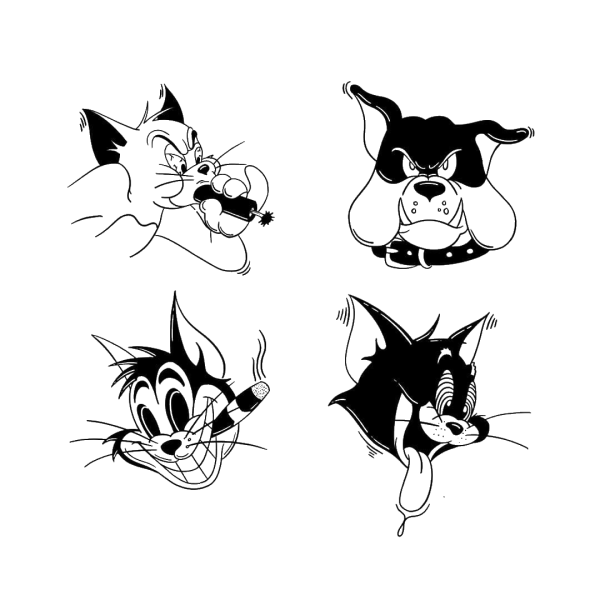 Том и Джерри тату эскиз