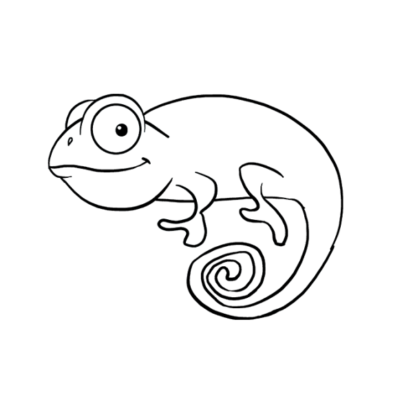 Хамелеон контур сбоку