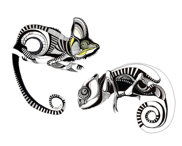 Хамелеон стилизация