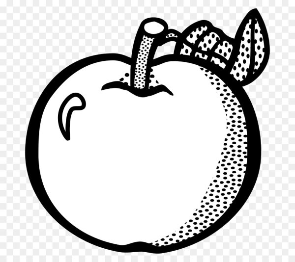 Яблоко черно белое