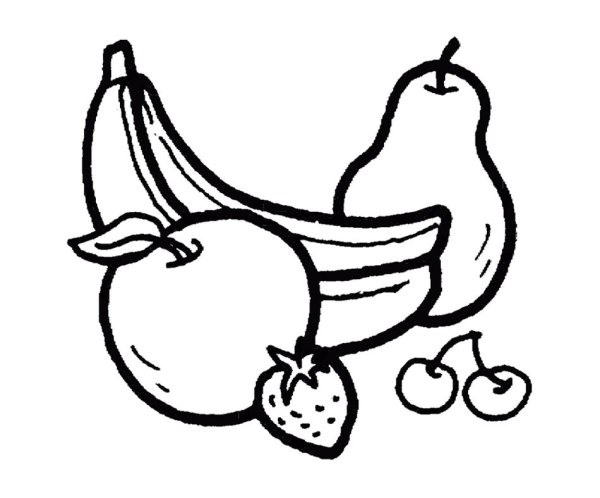 Трафарет натюрморта с фруктами