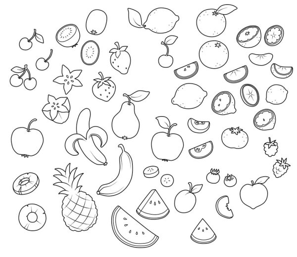 Трафарет фрукты
