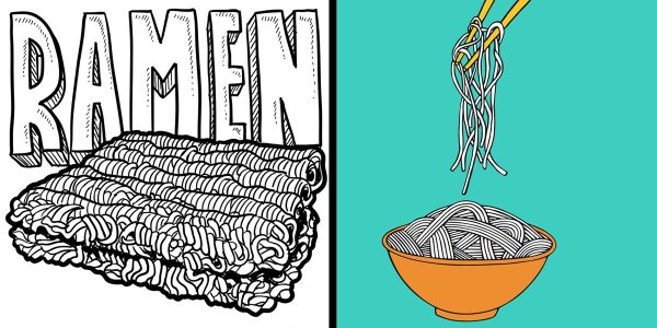 Доширак для срисовки