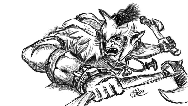 Тролль Варлорд дота 2 карандашом