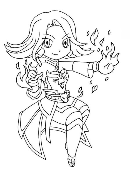 Лина дота 2 раскраска