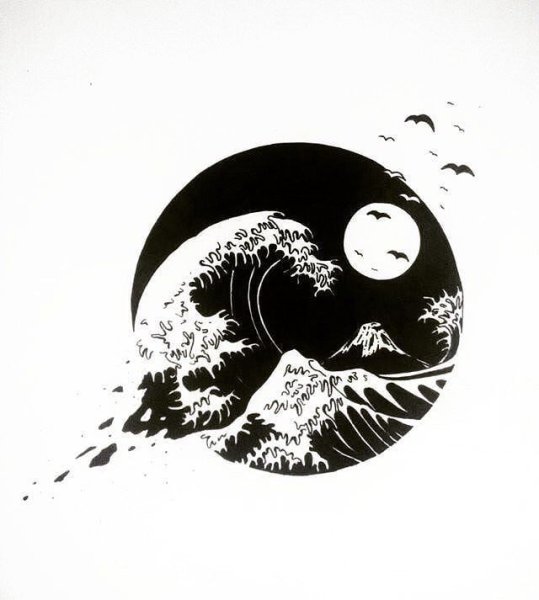 Эскизы в японском стиле черные