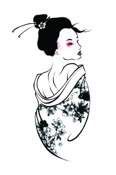 Тату якудза Самурай эскиз