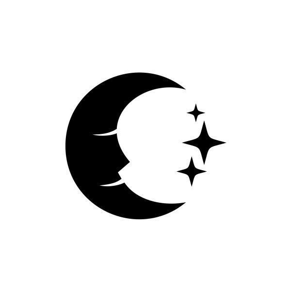 Месяц и звезды силуэт