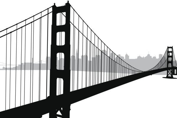 Мост золотые ворота вектор