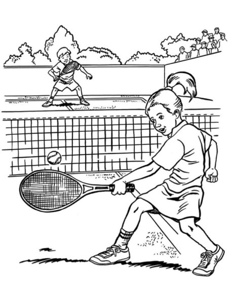 Раскраска корт игра теннис