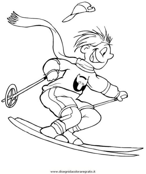 Раскраска лыжный спорт для детей