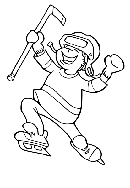 Хоккей раскраска для детей