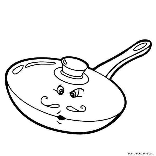 Сковорода раскраска для детей