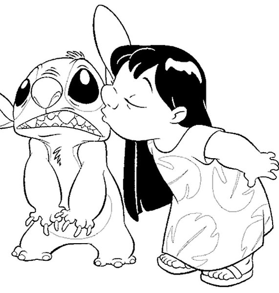Раскраска мультфильмы Стич