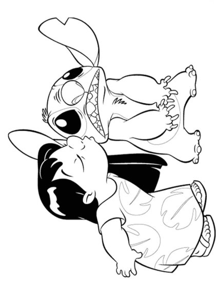 Лило и Стич чб