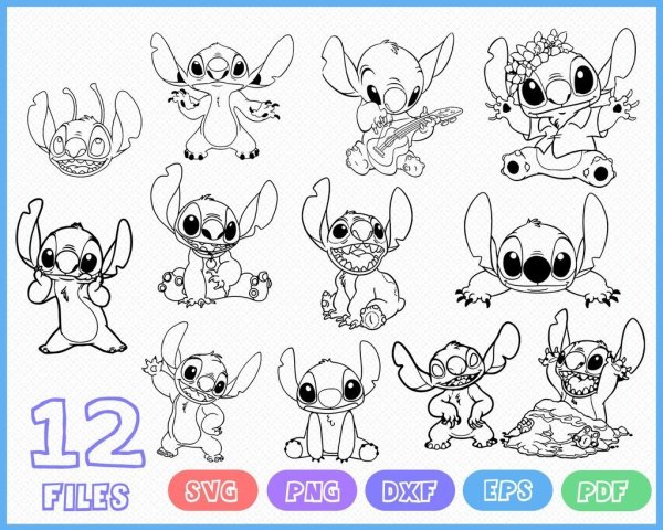 Стич раскраска маленький