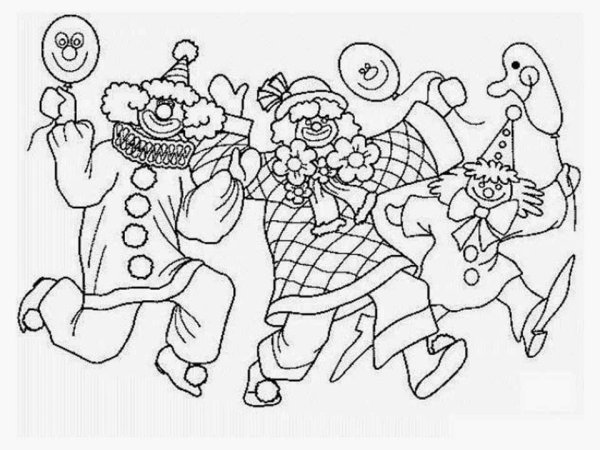Скоморох раскраска для детей