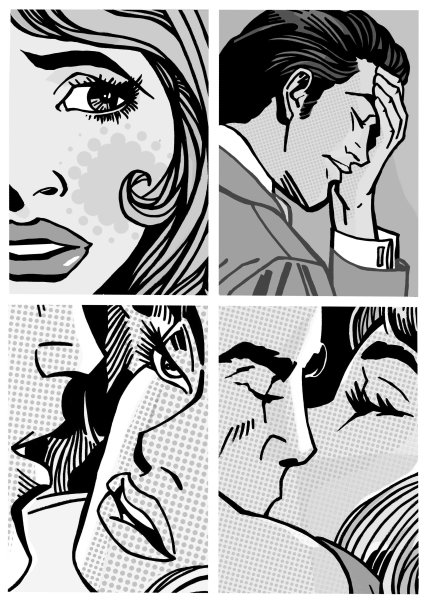 Поп арт черно белый