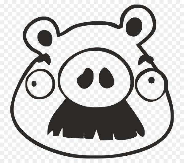 Свинья сбоку контур