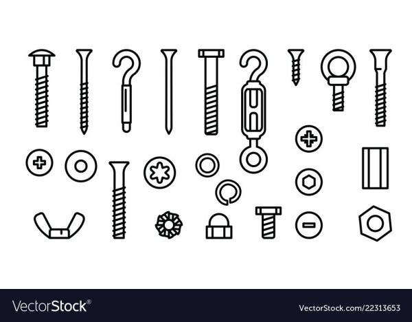 Гайки и шурупы вектор