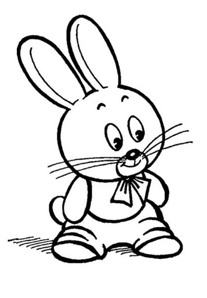 Зайчик раскраска для малышей