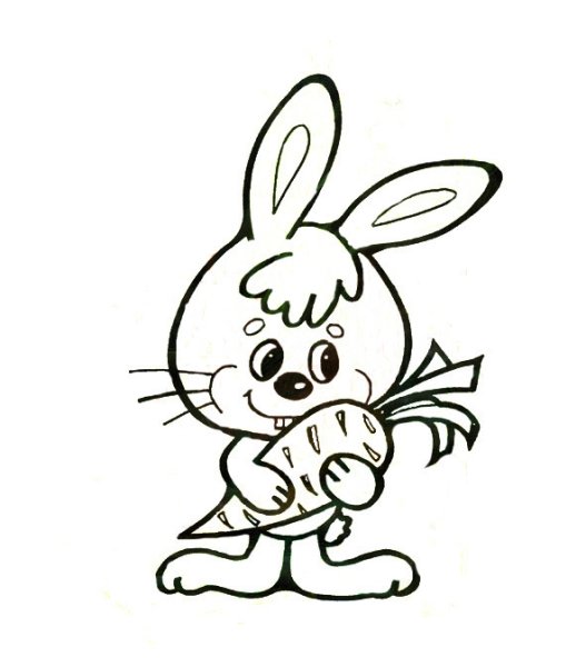 Зайчик для раскрашивания для детей