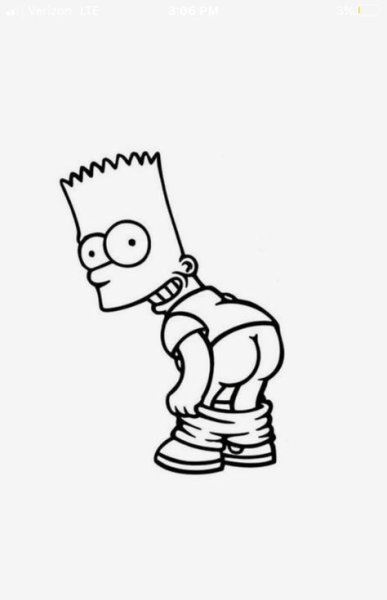 Барт симпсон черно белый