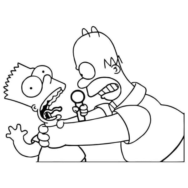 Гомер симпсон раскраска