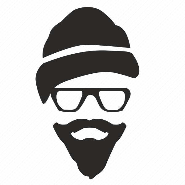 Силуэт бородатого в очках