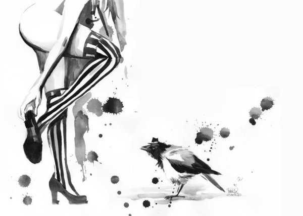 Стильная черно белая Графика