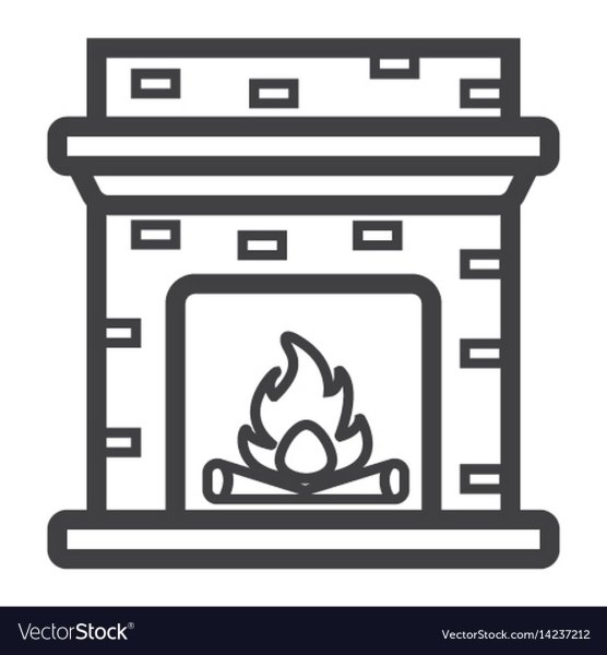 Камин вектор чб