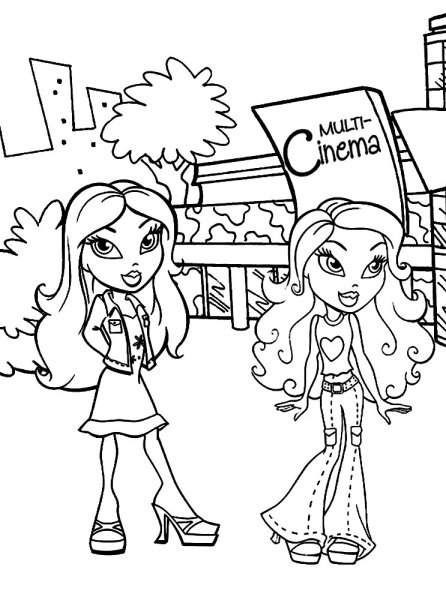 Раскраски черно белые для девочек братц