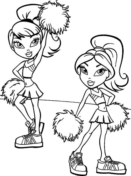 Раскраска для девочек братц черлидерши