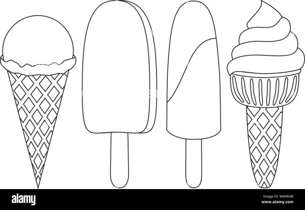 Раскраска мороженое