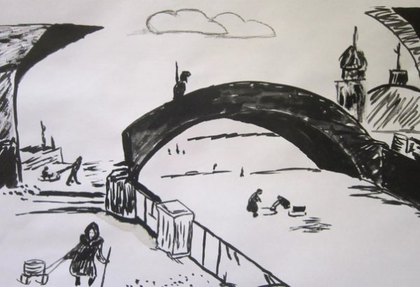 Блокада Ленинграда нарисова