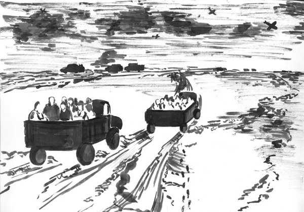 Блокада Ленинграда рисунки карандашом