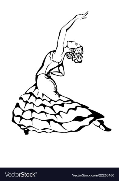 Фламенко танец раскраска