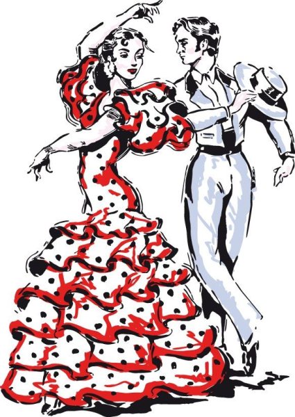 Испанские танцоры рисунок