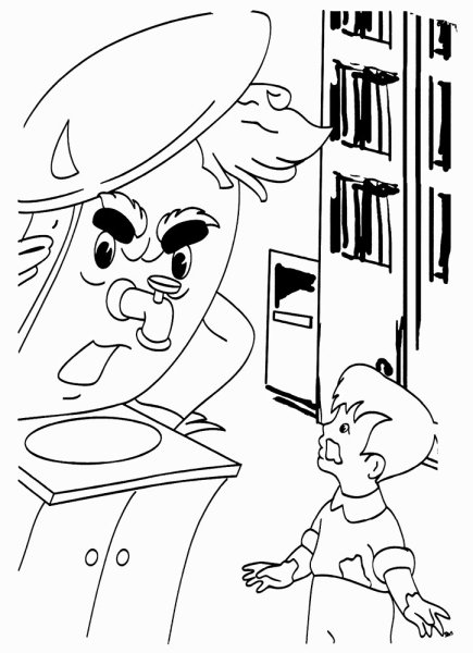 Мойдодыр раскраска для детей