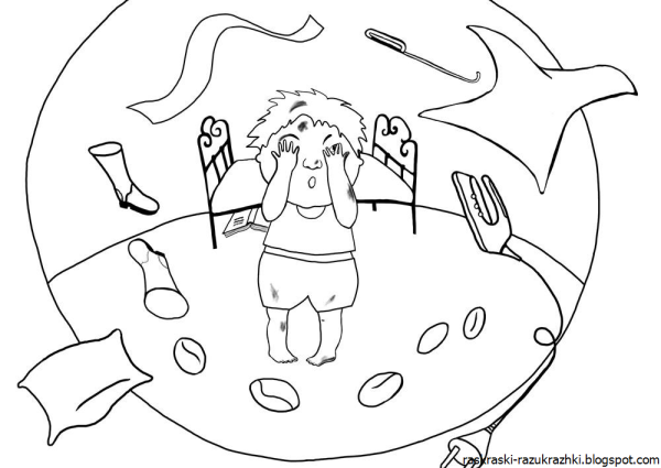 Раскраски к произведению Чуковского Мойдодыр