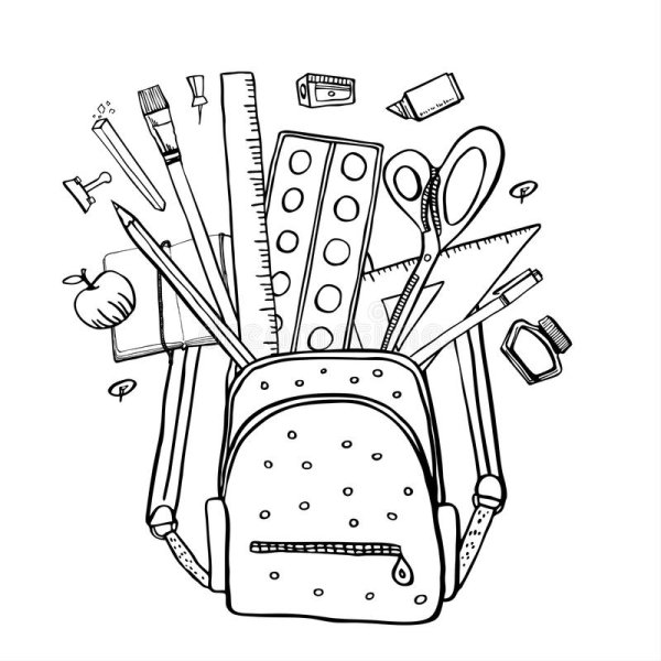 Раскраска школьные принадлежности для детей