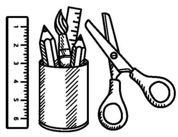 Черно белые школьные принадлежности