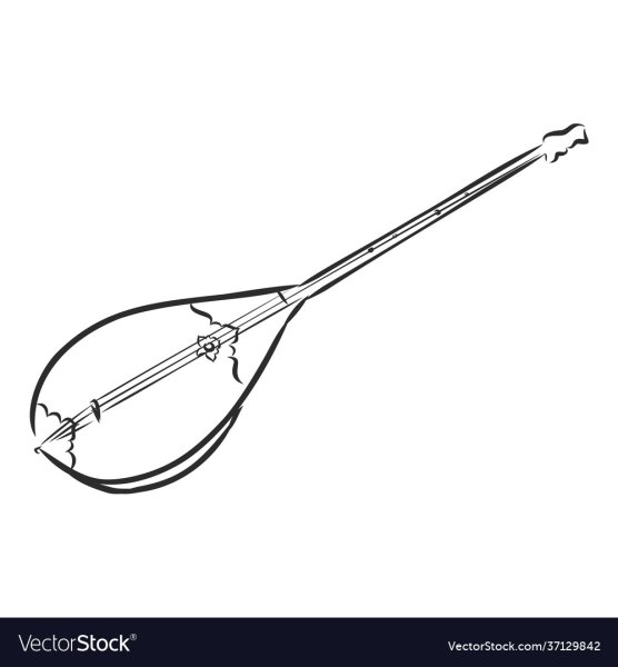 Домбра в векторное изображение