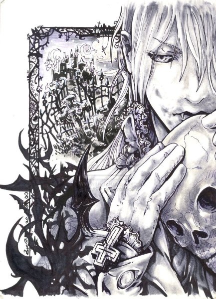 Вампиры арт карандашом