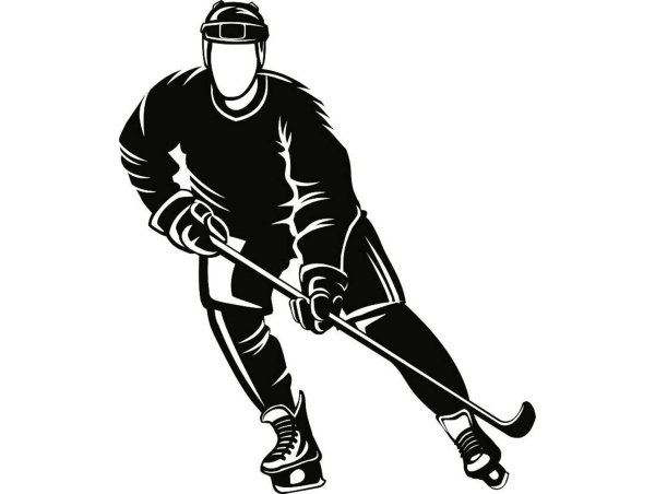 Хоккеист силуэт