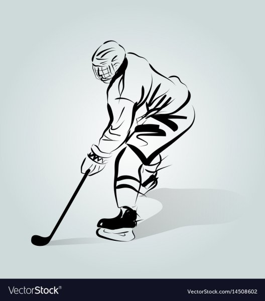 Защитник хоккеист вектор