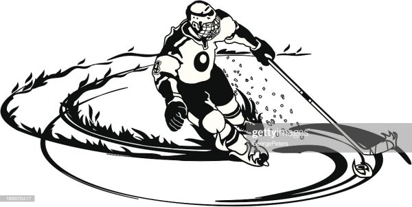 Хоккеист в векторной графике
