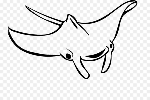 Скат рисунок чб