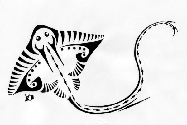 Манты Скат Полинезия тату