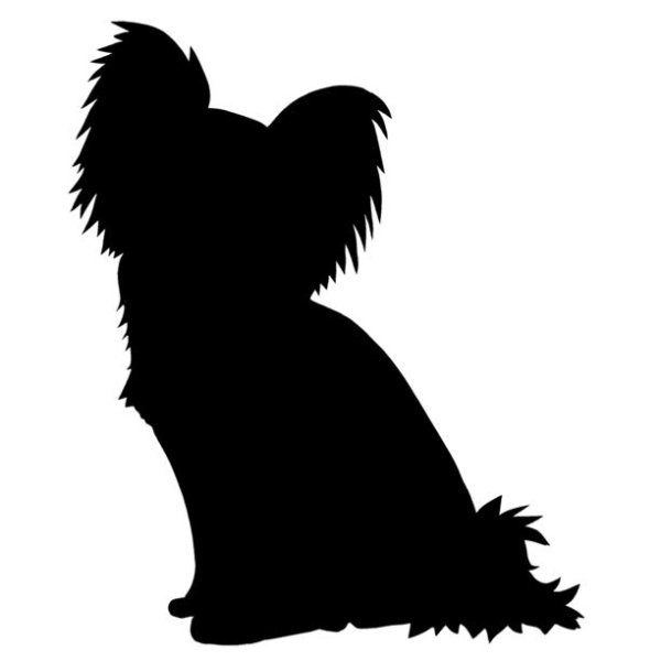 Папильон собака силует